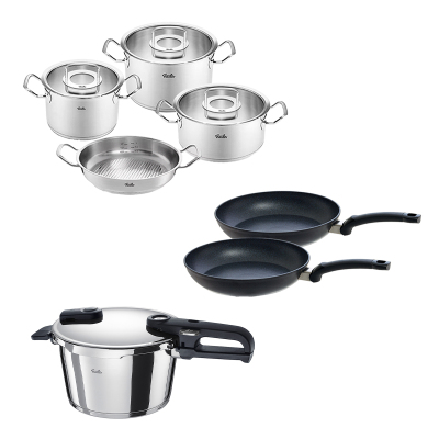 Fissler Vitaquick Edition 4,5 Litre Düdüklü Tencere + Original Profi Collection Tencere ve Tava Seti - FISSLER