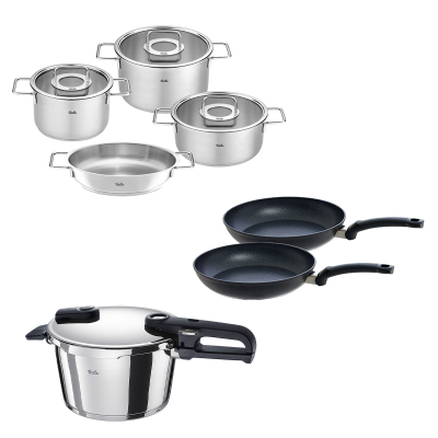 Fissler Vitaquick Edition 4,5 Litre Düdüklü Tencere + Pure Collection Tencere ve Tava Seti - FISSLER