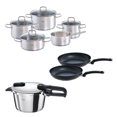 Fissler Vitaquick Edition 4,5 Litre Düdüklü Tencere + Viseo Tencere ve Tava Seti - FISSLER