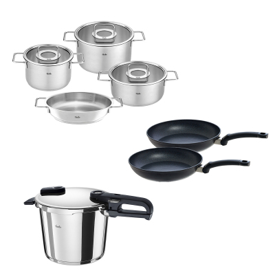 Fissler Vitaquick Edition 6 Litre Düdüklü Tencere + Pure Collection Tencere ve Tava Seti - FISSLER
