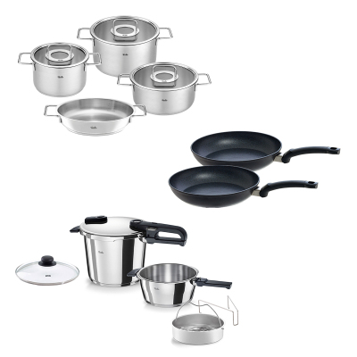 Fissler Vitaquick Edition 6+3,5 Litre Düdüklü Tencere + Pure Collection Tencere ve Tava Seti - FISSLER