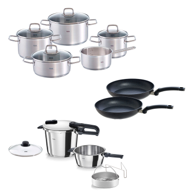 Fissler Vitaquick Edition 6+3,5 Litre Düdüklü Tencere + Viseo Tencere ve Tava Seti - FISSLER