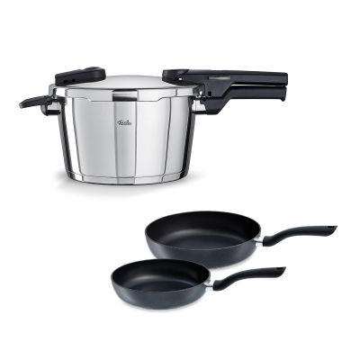 Fissler Vitaquick Glossy 4,5 Litre Düdüklü Tencere + Tava Set - FISSLER