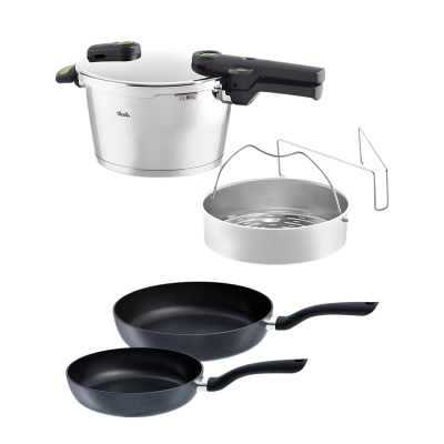 Fissler Vitaquick Green Point 4,5 Litre Düdüklü Tencere + Tava Set - FISSLER
