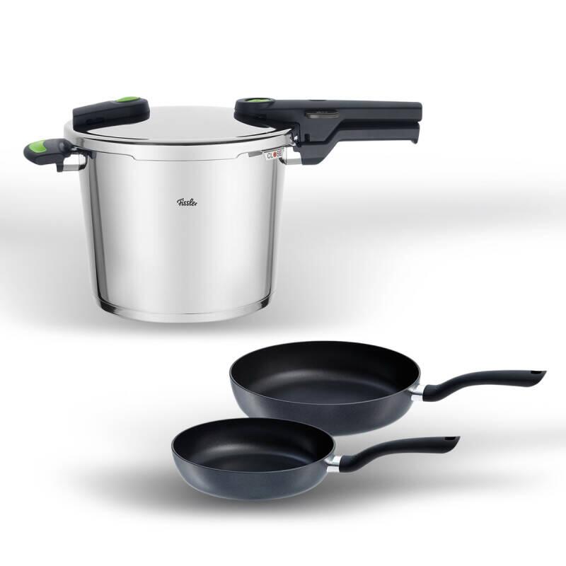 Fissler Vitaquick Green Point 6 Litre Düdüklü Tencere+İndüksiyonlu Tava Set - 1