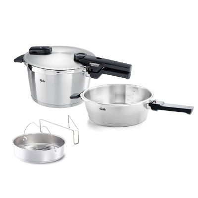 Fissler Vitaquick Premium 4,5+2,5 Litre Düdüklü Tencere + Buharda Pişirme Aparatı - FISSLER
