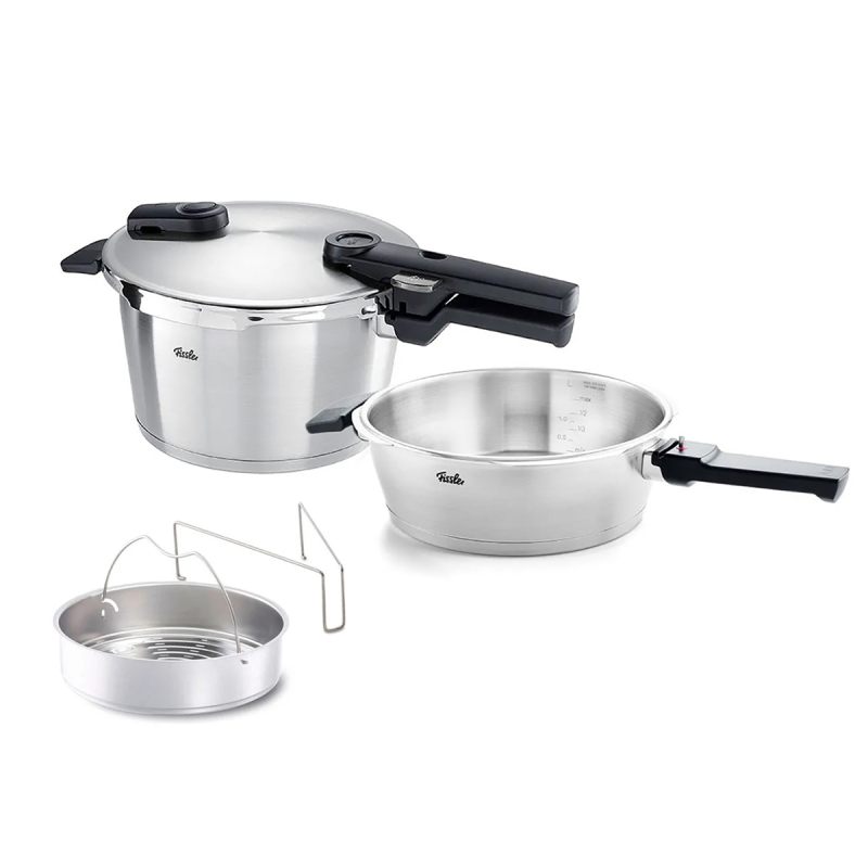 Fissler Vitaquick Premium 4,5+2,5 Litre Düdüklü Tencere + Buharda Pişirme Aparatı - 1