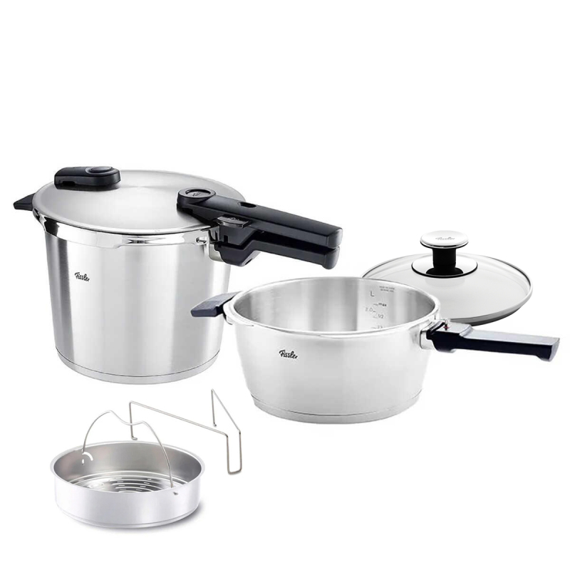 Fissler Vitaquick Premium 6+3,5 Litre Düdüklü Tencere + Buharda Pişirme Aparatı - 1