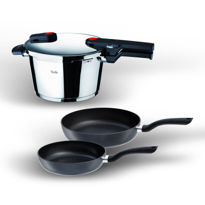 Fissler Vitaquick Red Point 4,5 Litre Düdüklü Tencere+Tava Set - FISSLER