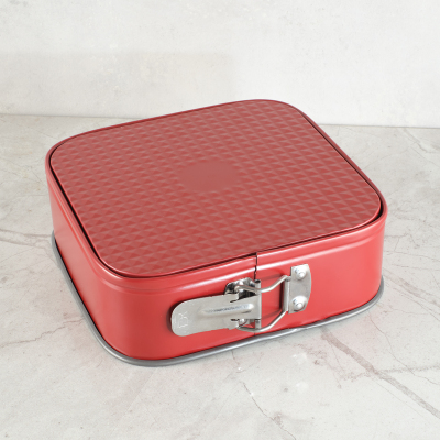 Guardini Kare Kelepçeli Kek Kalıbı Kırmızı 24x24 cm - 4