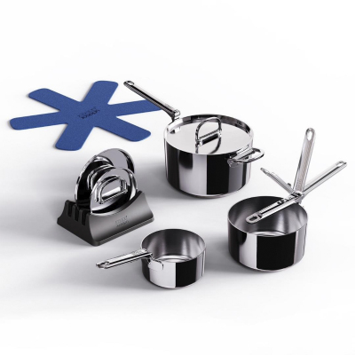 Joseph Joseph Space 3 Katmanlı Paslanmaz Çelik 9 Parça Tencere Seti - JOSEPH JOSEPH