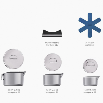 Joseph Joseph Space 3 Katmanlı Paslanmaz Çelik 9 Parça Tencere Seti - 5