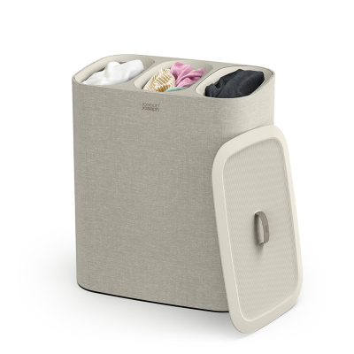 Joseph Joseph Tota Trio 90 Litre 3 Bölmeli Çamaşır Ayırma Sepeti Ekru - 2