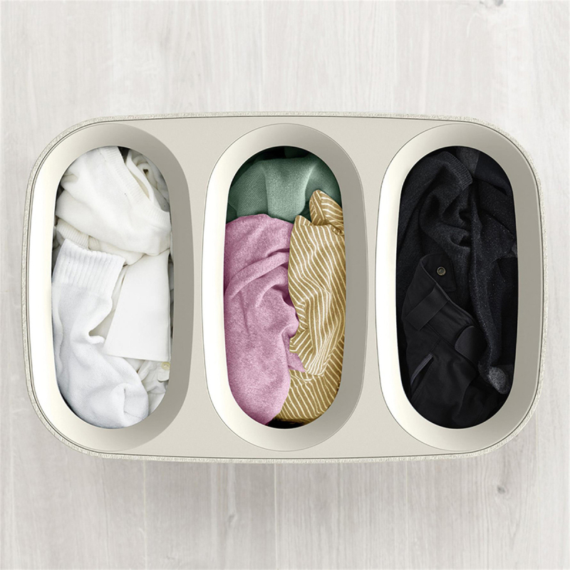 Joseph Joseph Tota Trio 90 Litre 3 Bölmeli Çamaşır Ayırma Sepeti Ekru - 3