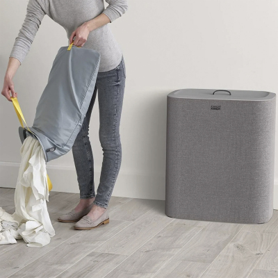 Joseph Joseph Tota Trio 90 Litre 3 Bölmeli Çamaşır Ayırma Sepeti Gri - 4