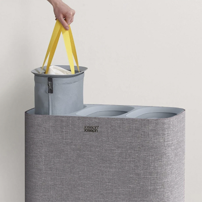 Joseph Joseph Tota Trio 90 Litre 3 Bölmeli Çamaşır Ayırma Sepeti Gri - 5