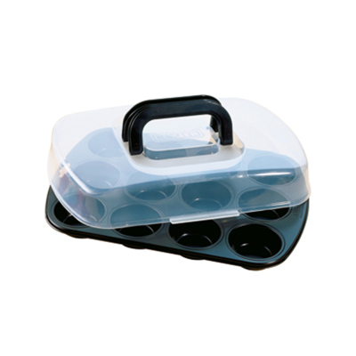 Kaiser Muffin Kalıbı 12 Hazneli 38x27cm Taşıma Kapaklı - KAISER