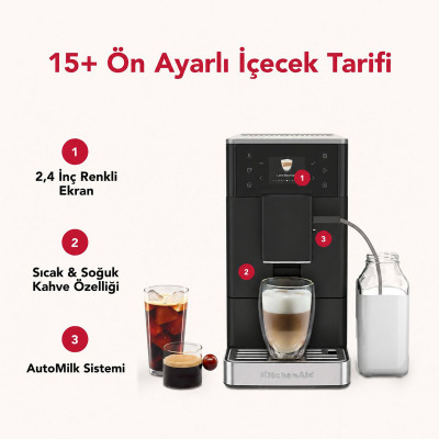 KitchenAid Tam Otomatik Buzlu Kahve Özellikli Espresso Makinesi KF3 Mat Siyah - 3