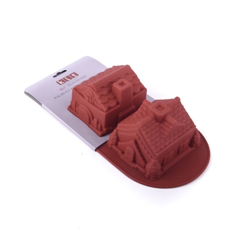 Klt Silikon Kek Kalıbı Ev Kırmızı 27X15X6Cm - 1