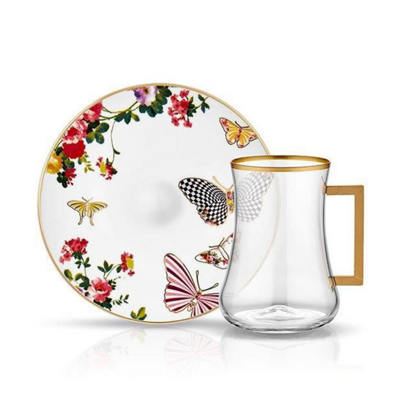 Koleksiyon Dervish Kulplu Çay Seti 6'lı Mariposa - 1