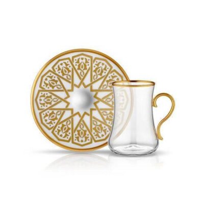 Koleksiyon Dervish Kulplu Çay Seti 6'lı Selçuklu Altın - KOLEKSIYON