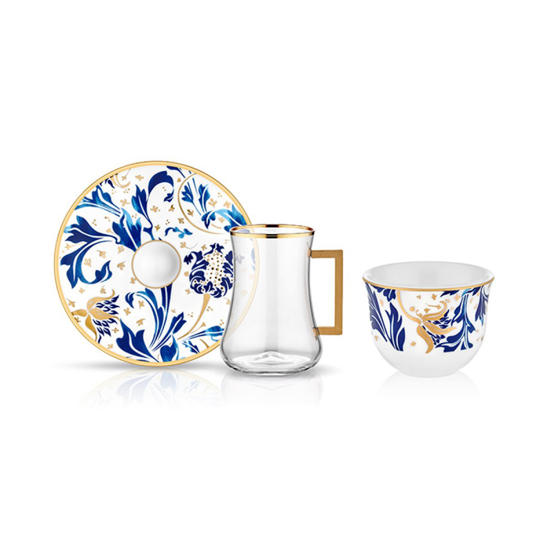 Koleksiyon Dervish Kulplu Gawa 6'lı Çay Seti Karina - 1