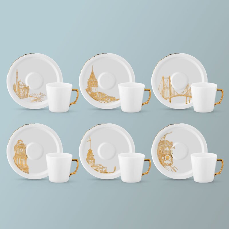 Koleksiyon Eser-i İstanbul Çay Fincanı Seti 6'lı - 1
