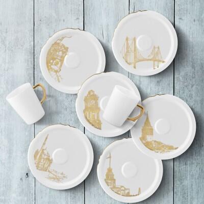 Koleksiyon Eser-i İstanbul Türk Kahvesi Seti 6'lı Nostalji - KOLEKSIYON