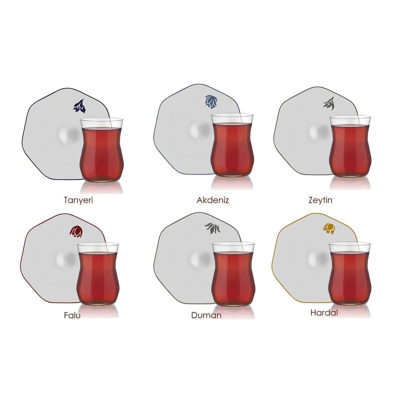 Koleksiyon Mislina Lotus 12 Parça 6 Kişilik Çay Seti - 1