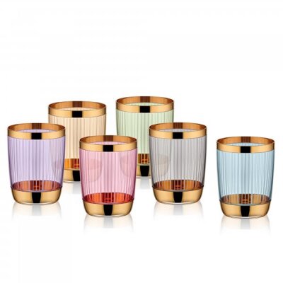 Koleksiyon Shah 6Lı Hanedan Epik Altın Kahve Yanı Su Bardağı - KOLEKSIYON