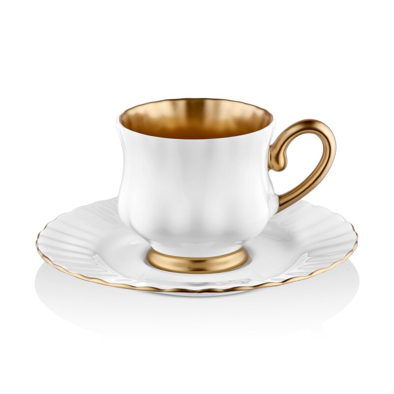 Evaliza Sophia Türk Kahvesi Seti 6'lı Divan Beyaz - 2