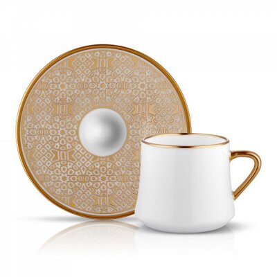 Koleksiyon Sufi Çay Fincan Seti 6 Lı Osmanlı Altın - KOLEKSIYON