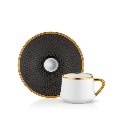 Koleksiyon Sufi Türk Kahvesi Seti 6'lı Serpantin Siyah - KOLEKSIYON