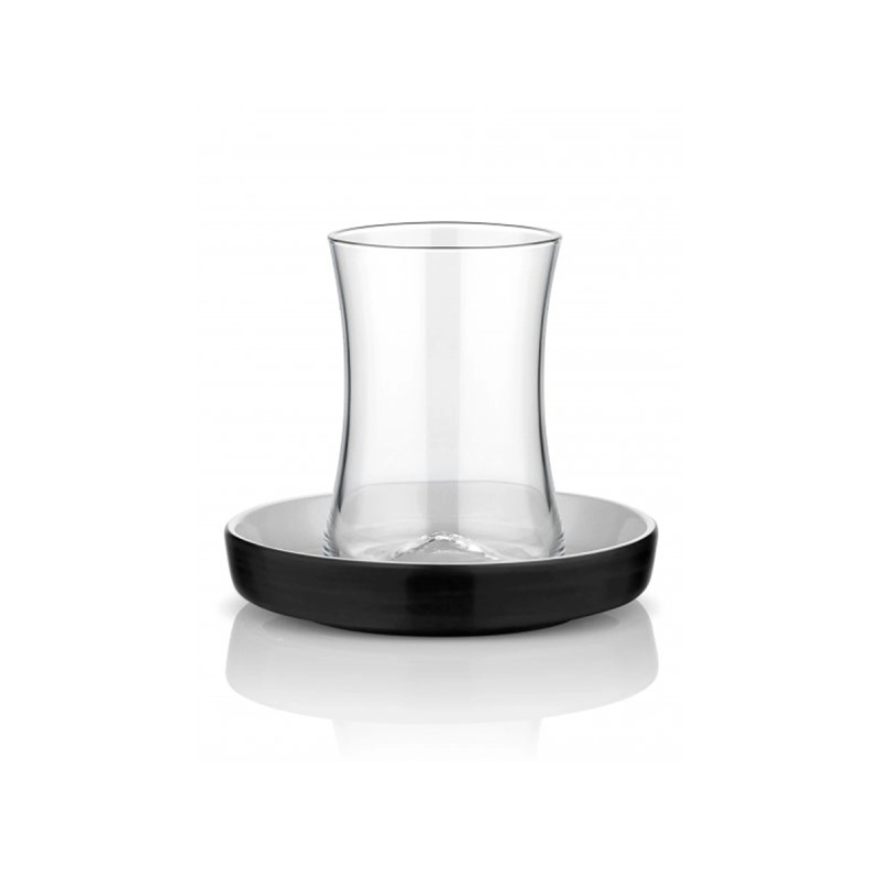 Koleksiyon Tiryaki 6 Kişilik 12 Parça Çay Seti Siyah - 1