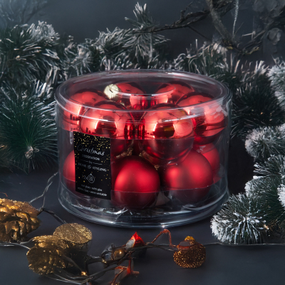 Koopman New Year 12 Parça Yılbaşı Topu Red 50 mm - KOOPMAN