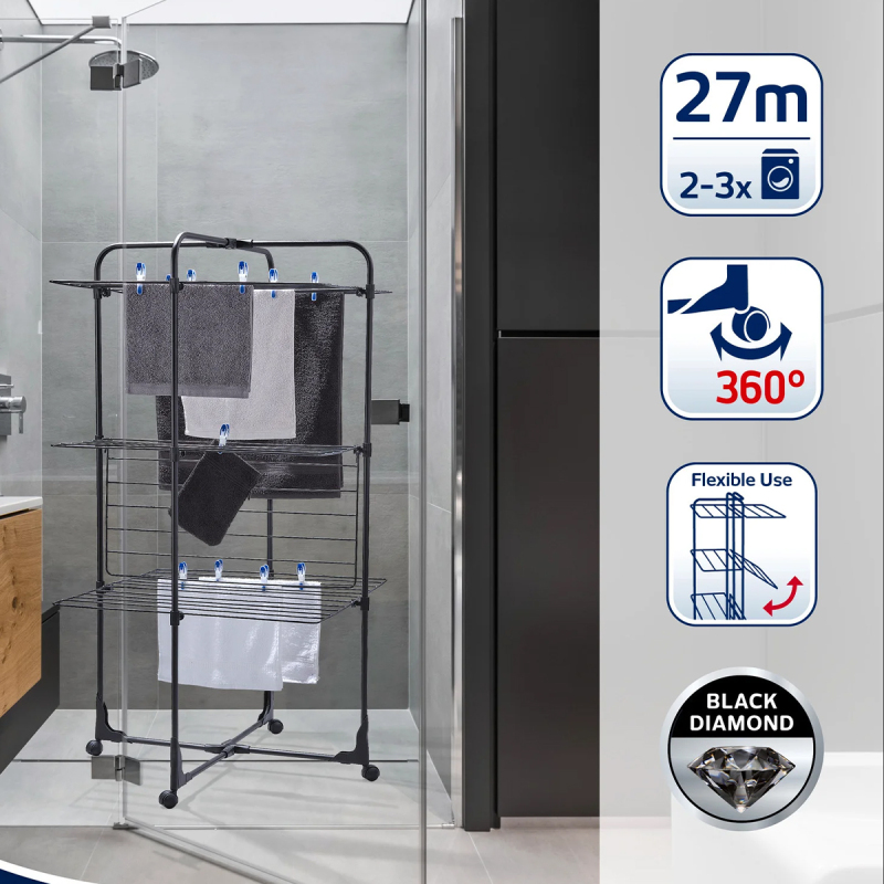 Leifheit Çamaşır Kurutucu Classic Tower Black 270 - 2