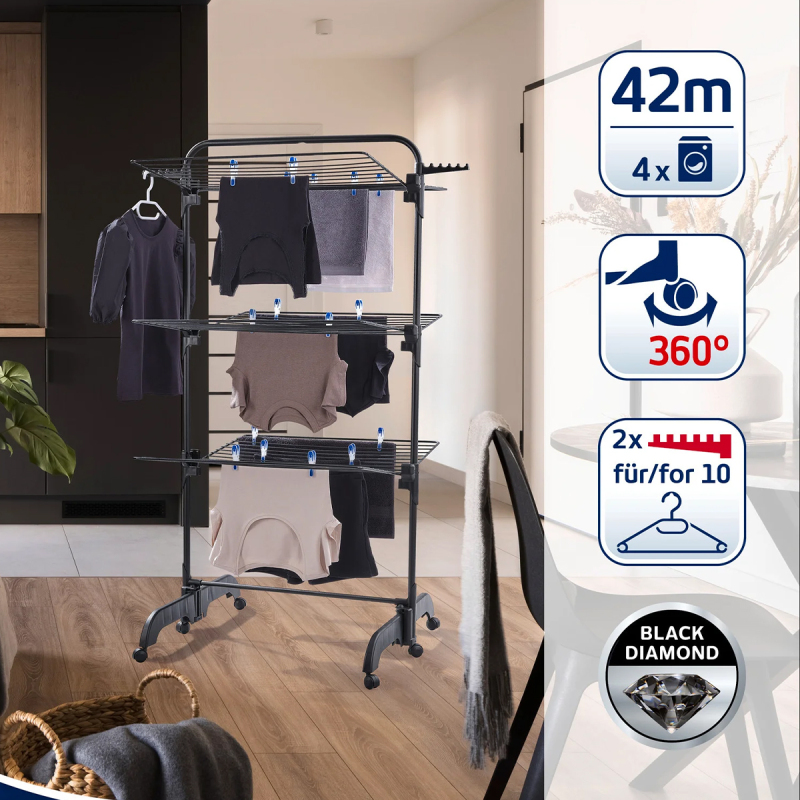 Leifheit Comfort Tower Çamaşır Kurutucu Siyah 420 - 2