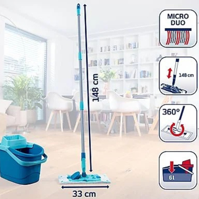 Leifheit Power Clean Zemin silecek seti M + Micro Duo Mop - 3