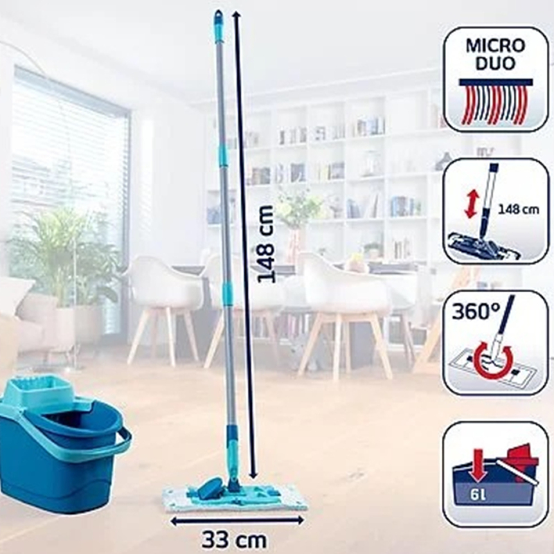 Leifheit Power Clean Zemin silecek seti M + Micro Duo Mop - 3