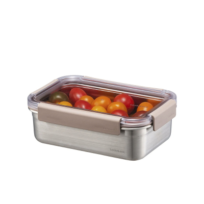 LocknLock Paslanmaz Çelik Fırın & Saklama Kabı Dörtgen Kilitli 1000 ml Kahverengi - 2