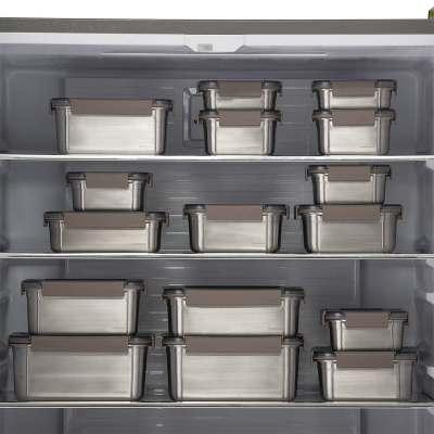 LocknLock Paslanmaz Çelik Fırın & Saklama Kabı Dörtgen Kilitli 1000 ml Kahverengi - 3