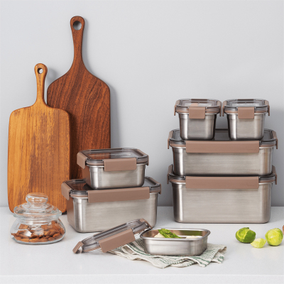 LocknLock Paslanmaz Çelik Fırın & Saklama Kabı Dörtgen Kilitli 1.5 Litre Kahverengi - 4