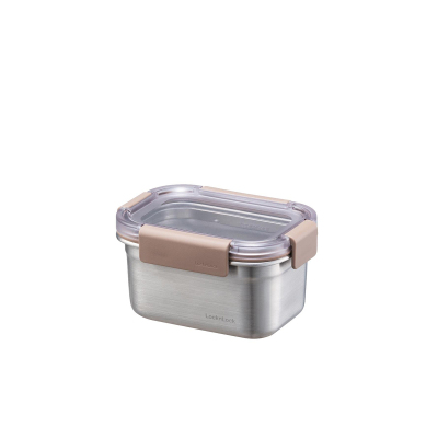 LocknLock Paslanmaz Çelik Fırın & Saklama Kabı Dörtgen Kilitli 520 ml Kahverengi - 2