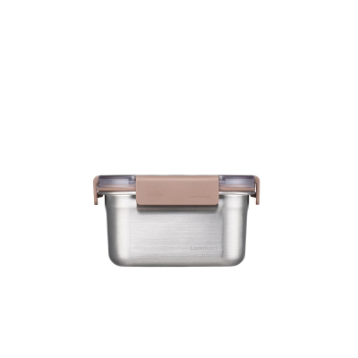 LocknLock Paslanmaz Çelik Fırın & Saklama Kabı Dörtgen Kilitli 520 ml Kahverengi - LOCK&LOCK