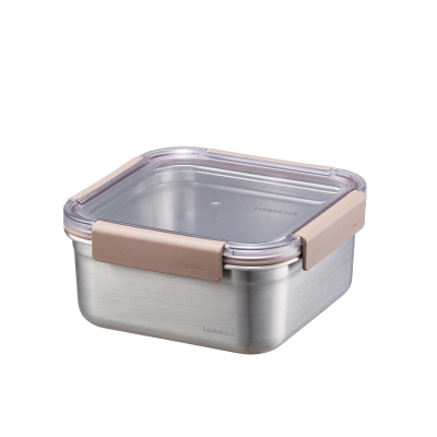 LocknLock Paslanmaz Çelik Fırın & Saklama Kabı Kare Kilitli 1.3 Litre Kahverengi - 2