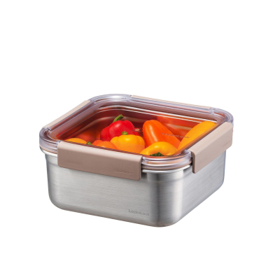 LocknLock Paslanmaz Çelik Fırın & Saklama Kabı Kare Kilitli 1.3 Litre Kahverengi - 3