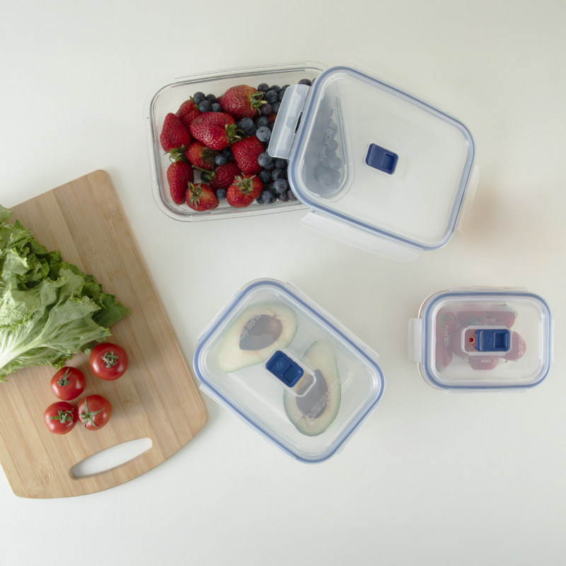 Luminarc Pure Active Dikdörtgen Cam Saklama Kabı Seti 6 Parça - 1