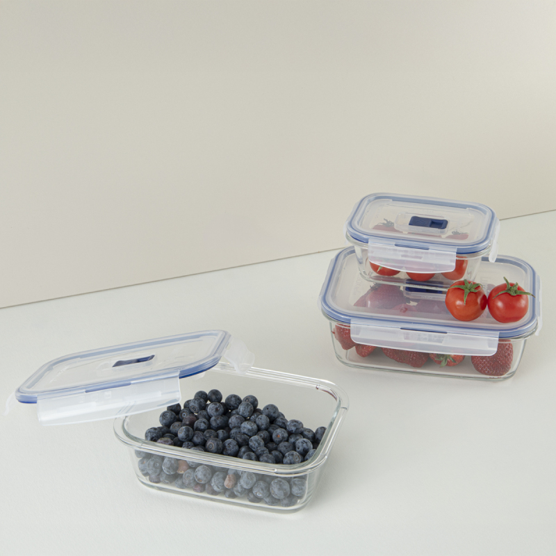 Luminarc Pure Active Dikdörtgen Cam Saklama Kabı Seti 6 Parça - 2