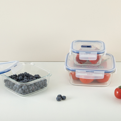 Luminarc Pure Active Kare Cam Saklama Kabı Seti 6 Parça - LUMINARC