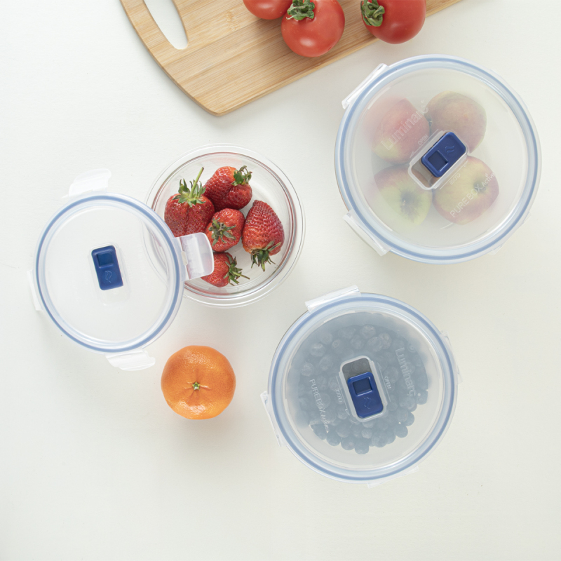 Luminarc Pure Active Yuvarlak Cam Saklama Kabı Seti 6 Parça - 1